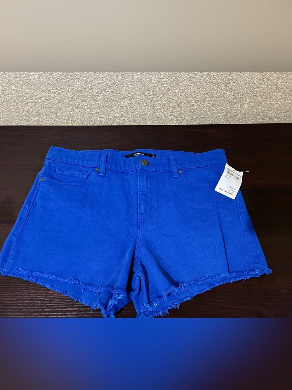 NWT Hudson Jeans Size 27 Blue Raw Hem Denim Shorts